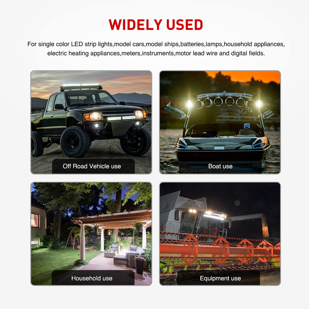 Nilight 16AWG 10Feet Wiring Harness Extension for 6Modes Amber White Light Bar Strobe Play and Plug 3-Wires, 2 Years Warranty, Black, 2PCS