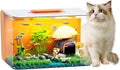 2.5 Gallon Fish Tank Small Aquarium Starter Kit with Hidden Filtration, 3 Color Light, Self Cleaning Nano Tank for Betta, Shrimp, Guppy, Angelfish