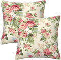 Vintage Roses Floral Throw Pillow Covers Set of 2 Ultra-Soft All-Season Pillow Shams with Hidden Zipper,Durable for Sofa Bed Car Decor & Gift 18x18IN