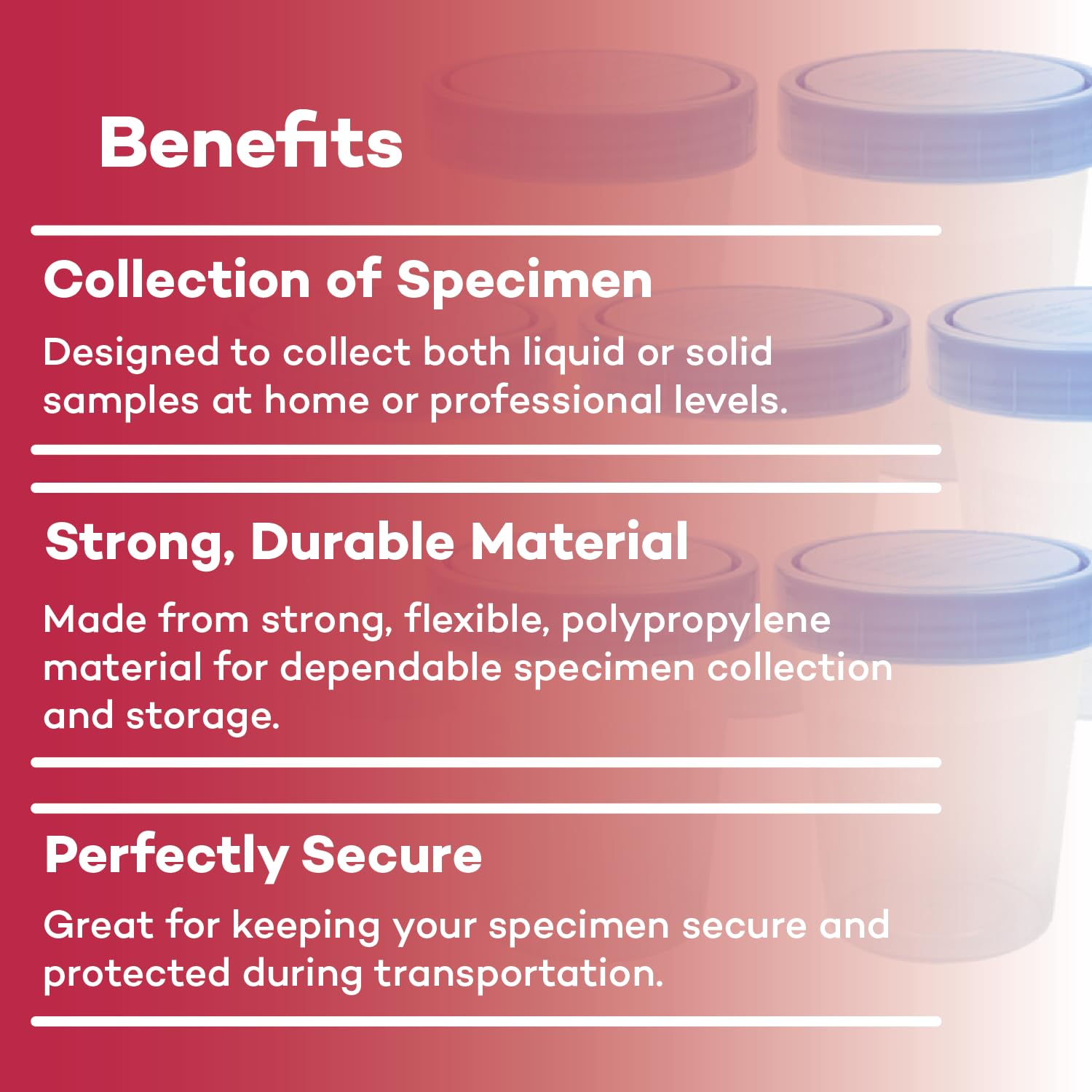 Dealmed Non-Sterile Specimen Containers – Single Use Urine Specimen Cups, Screw on Leak Resistant Lid, 4 oz, 500 Count