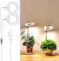 Brightown Plant Grow Light, LED Growing Light for Indoor Plants, 2 Head 96 LED Adjustable Height Growing Lamp with Timer, 3 Dimmable Brightness Levels, Low Safe Voltage, Perfect for Small Plants