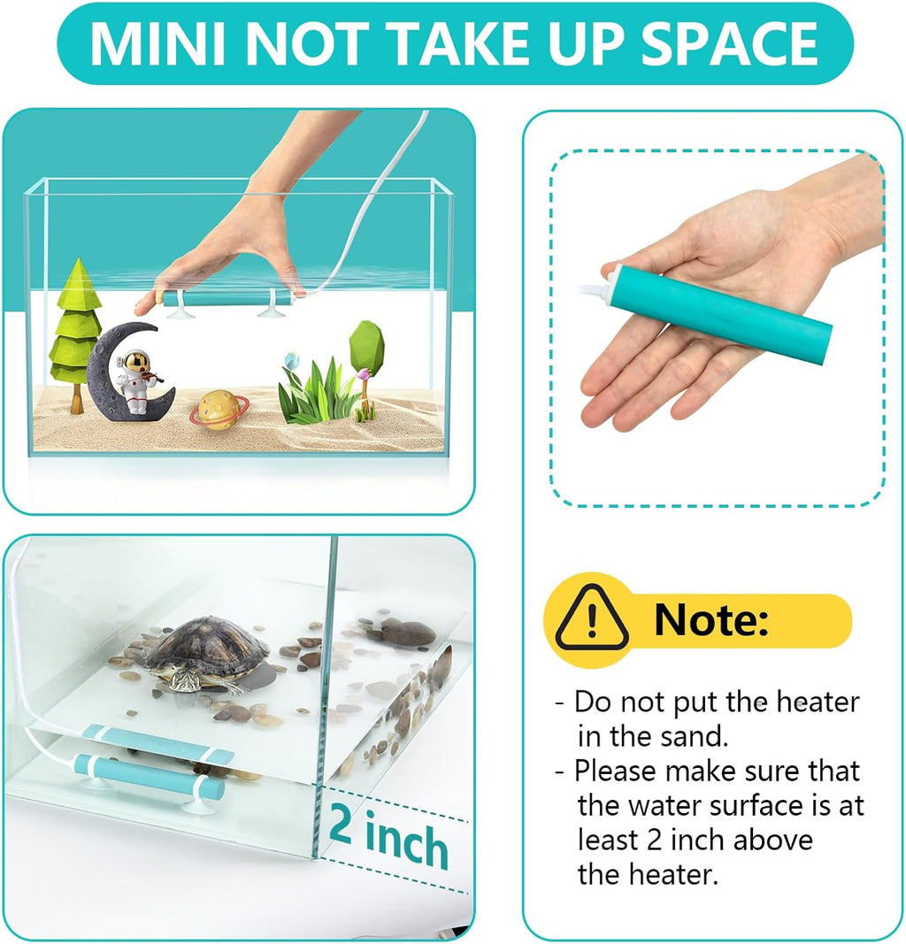 hygger Mini Submersible Aquarium Heater, Turtle and Betta Fish Tank Heater with Five-Key External Controller 78℉、82℉、86℉、90℉、94℉ for Freshwater Small Tank