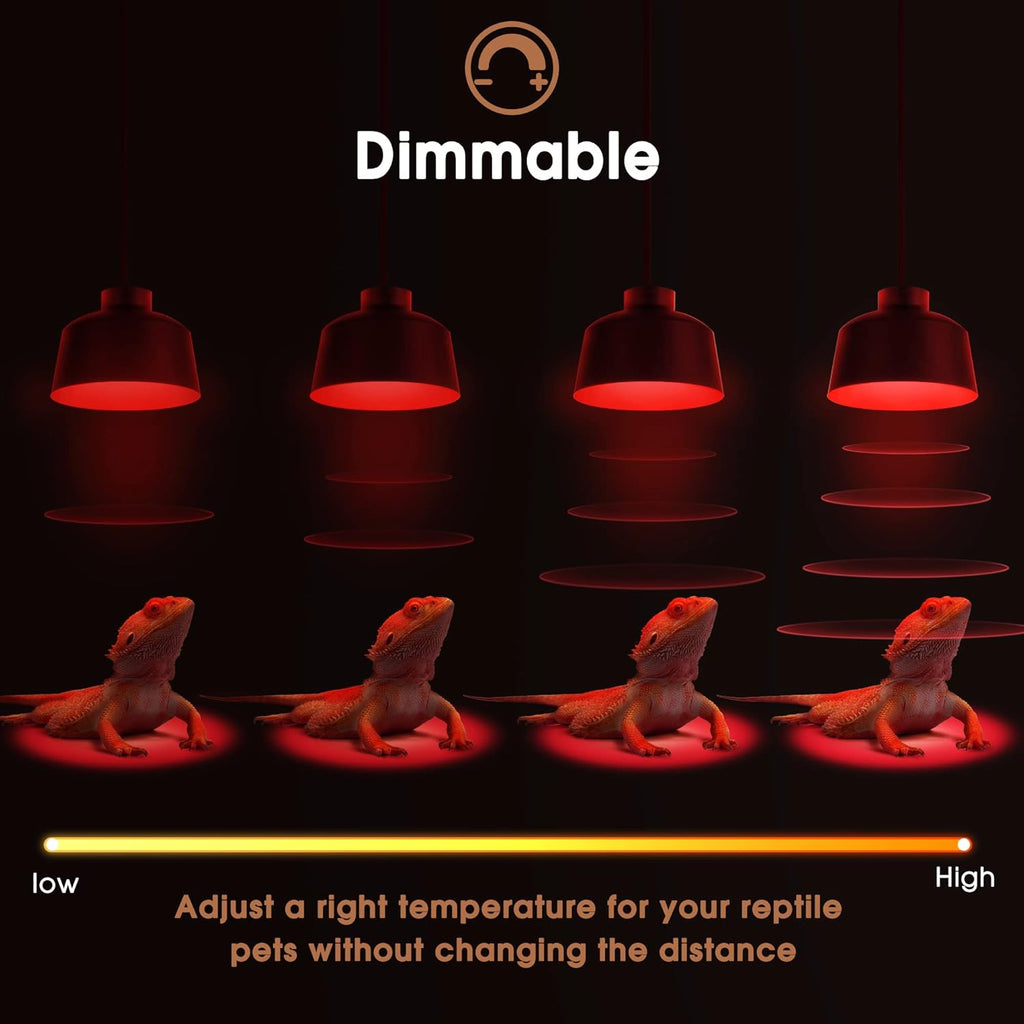 Briignite Reptile Heat Lamp Red, 50W G9 Heat Bulb & Dome Reptile Light Fixture, Aluminum Reflector, Dimmable Heat Lamp for Chicken, Turtle, Snake, Gecko, Lizard, 1 Pack