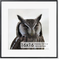 16x16 Metal Picture Frame with 12x12 Mat, Brushed Aluminum Finish, Tempered Glass Front, and Attached Hanging Hardware - Versatile Wall Display Frames for Vertical or Horizontal Orientation(Black,