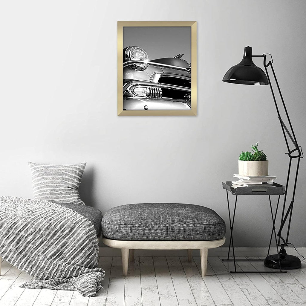 Americanflat 18x24 Poster Frame with Polished Plexiglass - Gold Picture Frame - Wide Photo Frames Made of Engineered Wood for Vertical or Horizontal Wall Display - Epic Collection - Gold
