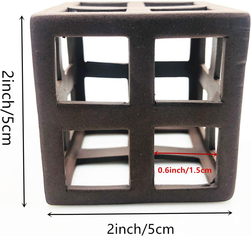 XMHF Aquarium Ceramic Small Fish Shrimp Crayfish Breeding Habitat Shelter Brown XM310