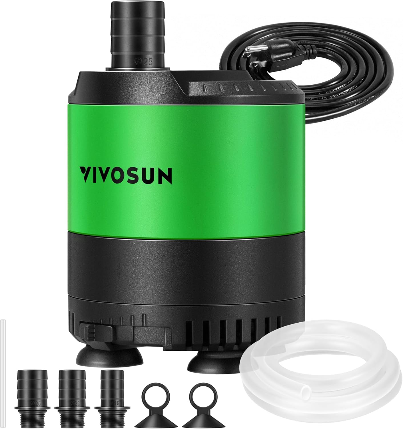 VIVOSUN 660 GPH 35W Submersible Water Pump, with Adjustable Water Flow, 4.9ft Tubing, Additional Ceramic Shaft, and Outlet Adapters, for Fish Tanks, Aquariums, Hydroponics, Fountains