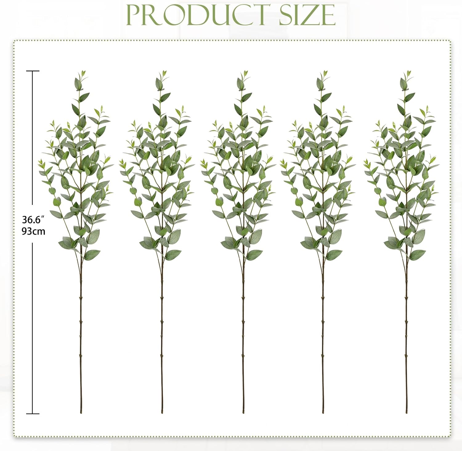 Faux Eucalyptus Stems Willow Eucalyptus Leaves Fake Salix Leaves 5 Pcs Artificial Greenery Stems for DIY Bouquet Arrangements Centerpieces Shower Decorations-Artificial Eucalyptus Stems-Green