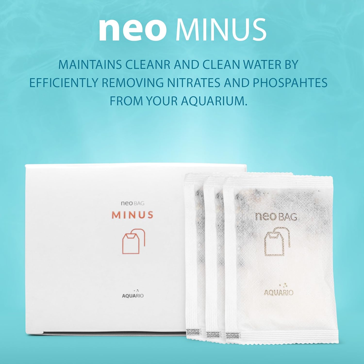 Neo Minus - Aquarium Filter Media - Harmful Negative Ion Adsorption, Phosphate Remover and Nitrate Remover for Aquarium Freshwater, Ideal for Aquatic Habitats - 8-Count Bags