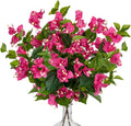 Hollyone 2Pcs Bougainvillea Artificial Flowers Bouquets Rose Red Fake Flower Silk Flowers with Long Stem Floral Arrangements Faux Bougainvillea Plant for DIY Wedding Party Centerpieces Home Decor