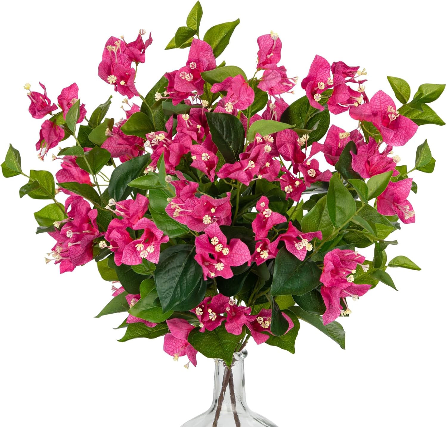 Hollyone 2Pcs Bougainvillea Artificial Flowers Bouquets Rose Red Fake Flower Silk Flowers with Long Stem Floral Arrangements Faux Bougainvillea Plant for DIY Wedding Party Centerpieces Home Decor