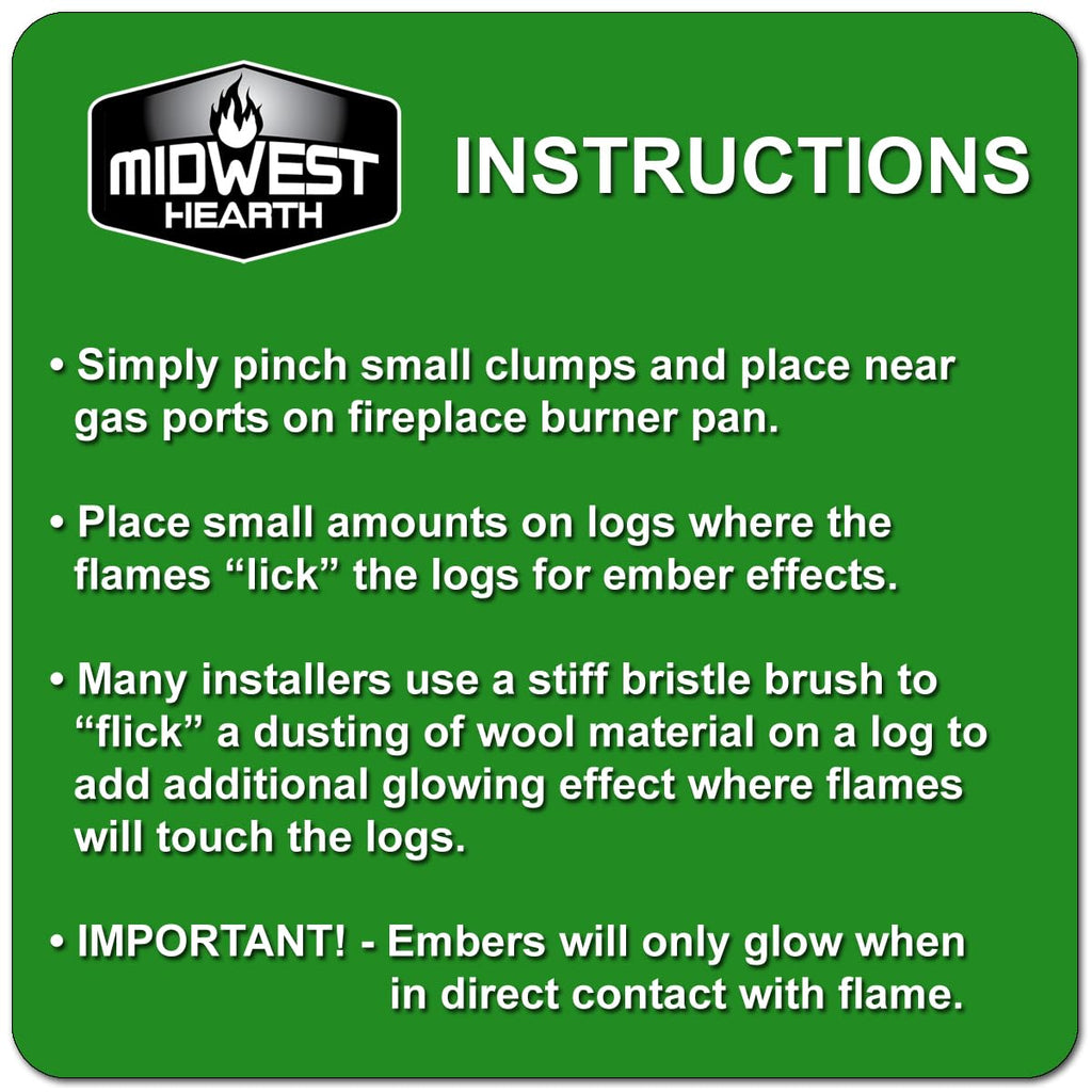 Midwest Hearth Color Rock Wool for Gas Log - 3 oz. Bag (Gray)