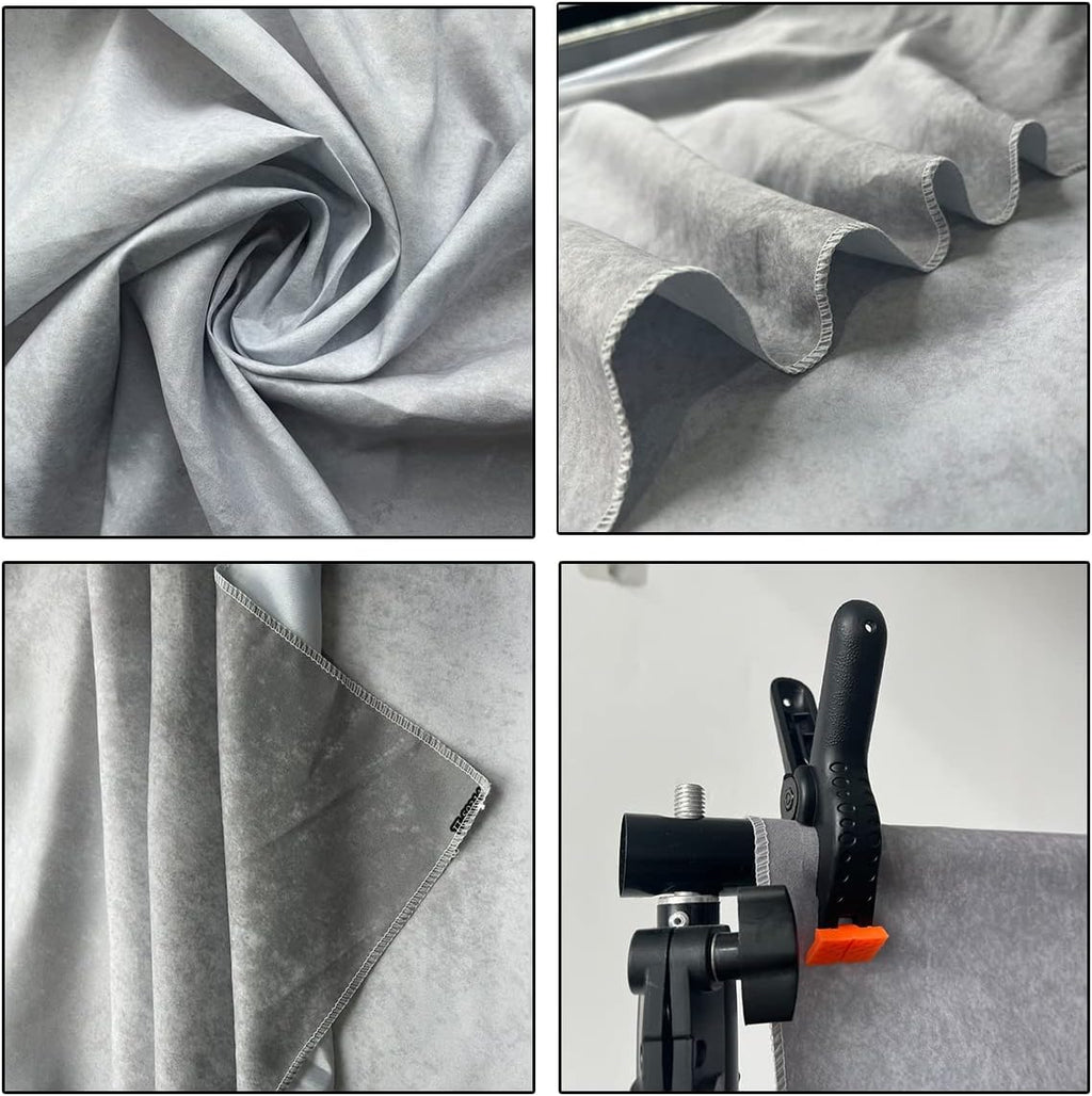 6x9ft Grey Portrait Photography Backdrops Solid Texture Abstract Photo Background for Photoshoot