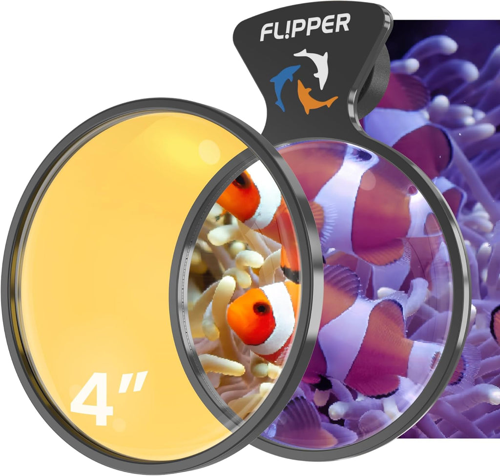 Flipper DeepSee Viewer Black Orange Filter Attachment for Flipper DeepSee Viewer 4" Magnetic Aquarium Glass Magnifier for Coral Color Correction, Reef Photography and Aquarium Videography