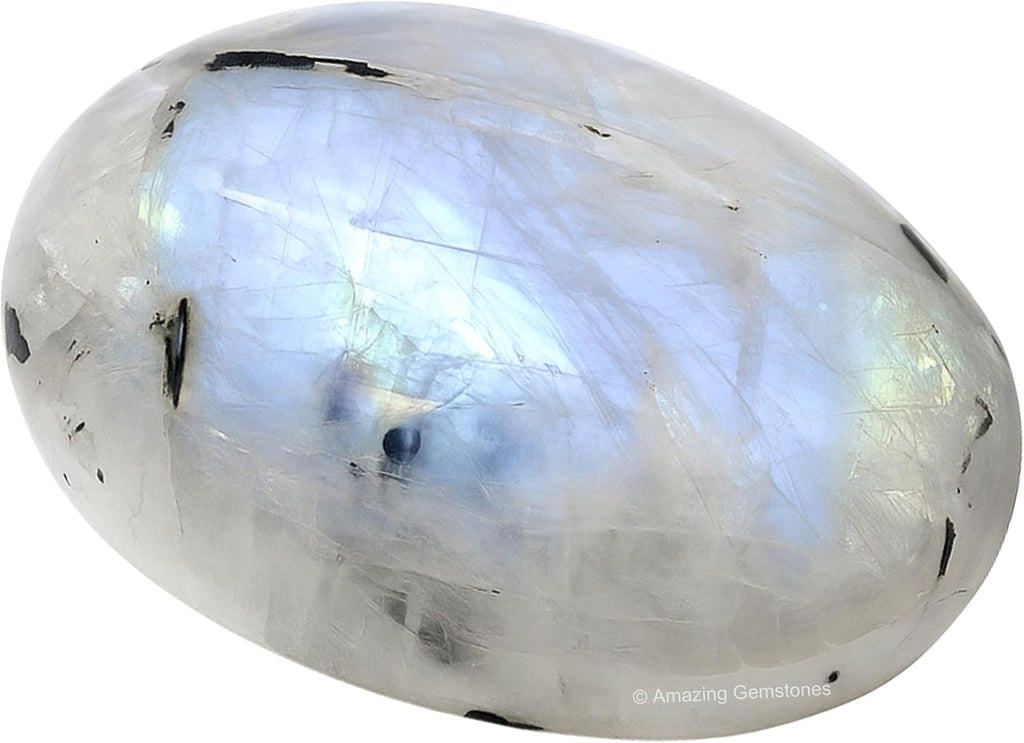 Amazing Gemstone Rainbow Moonstone Crystals and Healing Stones - Large Palm Stone Crystals Piedra - Crystal for Good Luck, Positive Energy, Meditation - Unique Stocking Stuffers Gifts for Women, Men