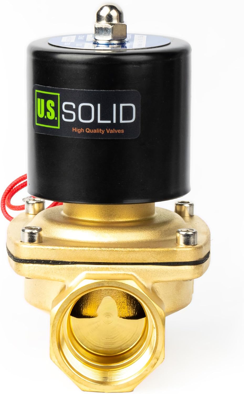 U.S. Solid 1-1/4" Solenoid Valve - 110V AC Brass Electric Solenoid Valve, Normally Closed, Viton Seal