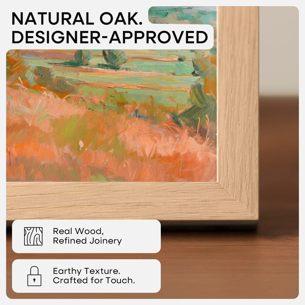Homeforia 16x20 Wooden Frame, High End Natural Oak 16x20 Light Wood Picture Frame with Mat 11x14, 16 by 20 Poster Frames Matted to 11 x 14 Photo, 20by16 Thin Frames, Tempered Glass, Wall Kit, Set of 1