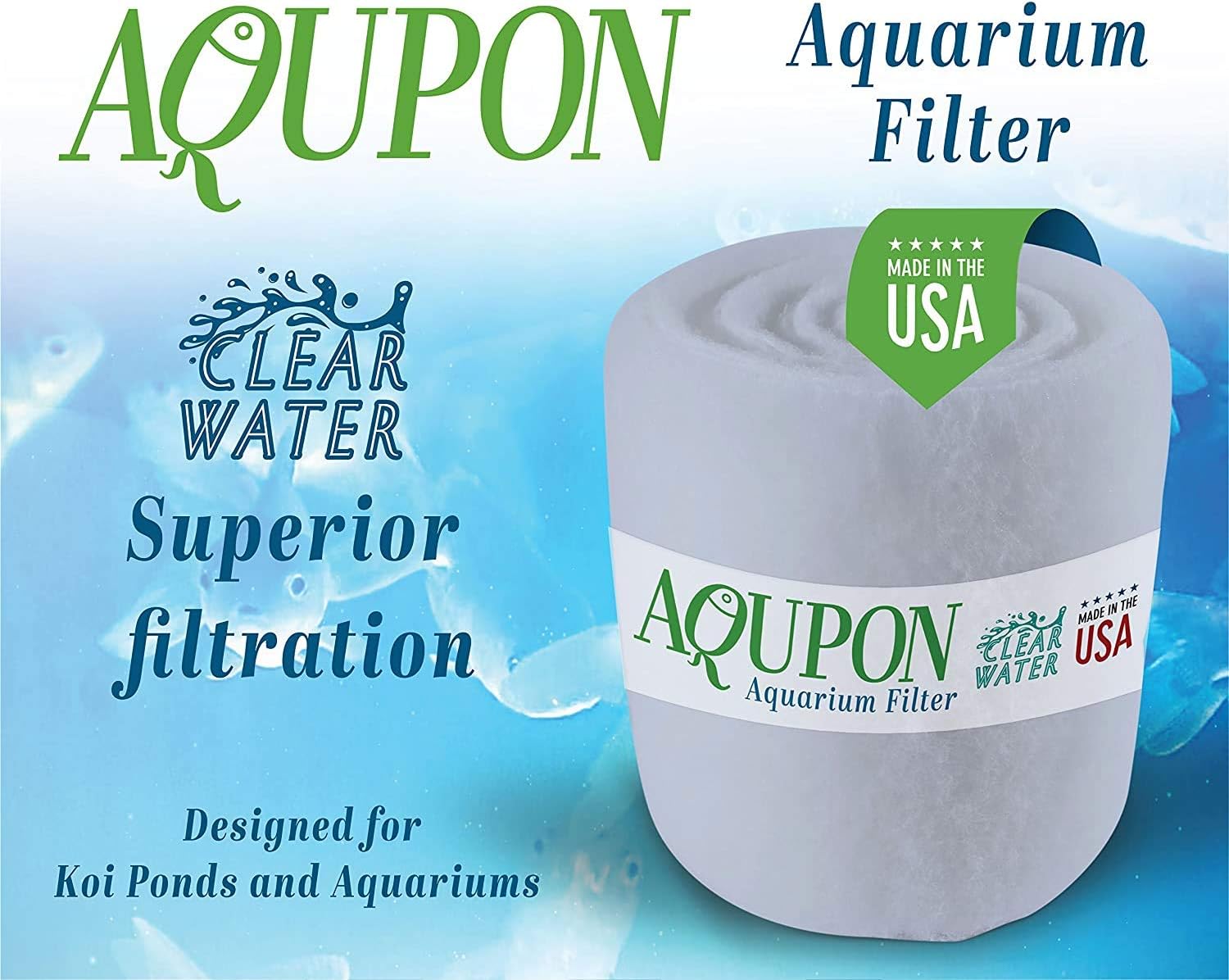 Aquarium Filter Media Pad - Cut to Fit Roll (Dye-Free/Blue Bonded) 0.75 Inch Thickness (4ft, Dye-Free)