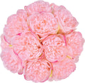 U'Artlines 2 Bouquet 10 Heads Artificial Peony Silk Flower Leaf Home Office Wedding Party Festival Bar Decor (Pink)