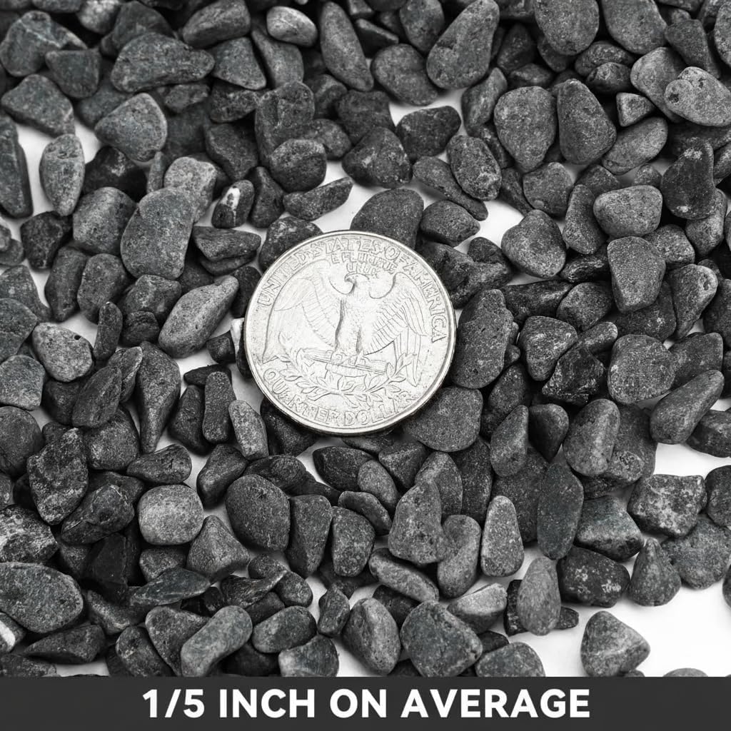 Onlyfire 10lb Gray Bean Pebbles, 1/5" Natural Decorative River Rocks for Plants, Vases, Aquarium, Succulents and Outdoor Garden Landscaping