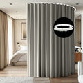 Room Divider Ceiling Mounted Curtains Track Sets Extra Wide Blackout Curtain Flexible Tracks for Bedroom Privacy Partition Separator, 1 Panel Light Grey Drape and White Rail, W15 x H7ft