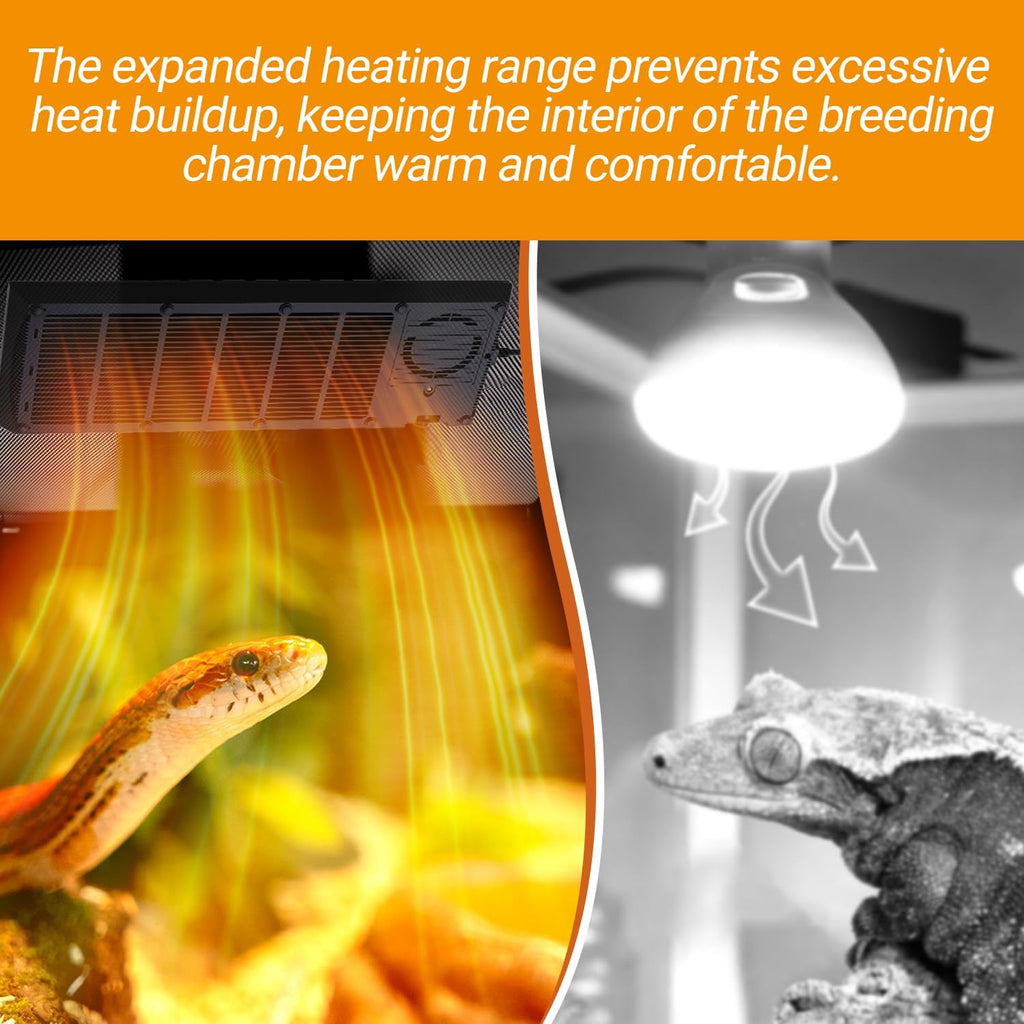Oiibo Reptile Heat Panel Adjustable Temperature Reptiles Heating Panel Fan for Terrariums, Energy Efficient & Non-Light Reptile Heating Plate for Snakes, Crested Gecko, Leopard and Amphibians