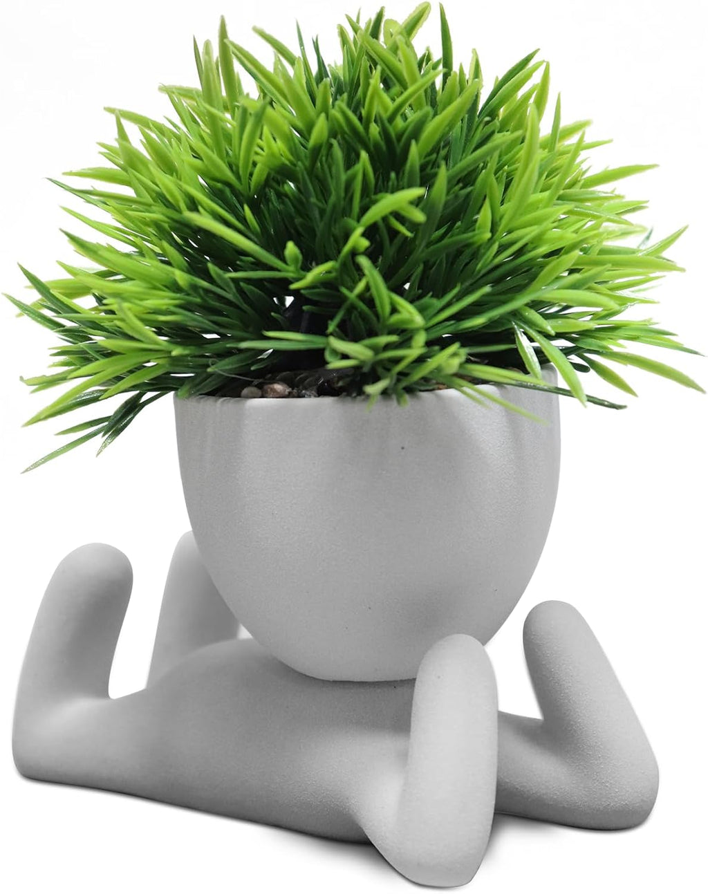 Zerzsy Faux Succulents in Cement Pots Potted Mini Fake Plants for Desk Decoration,Kitchen Shelf Decor, Office Decor for Women, Bathroom Shelf PlantDecor -Set of 1