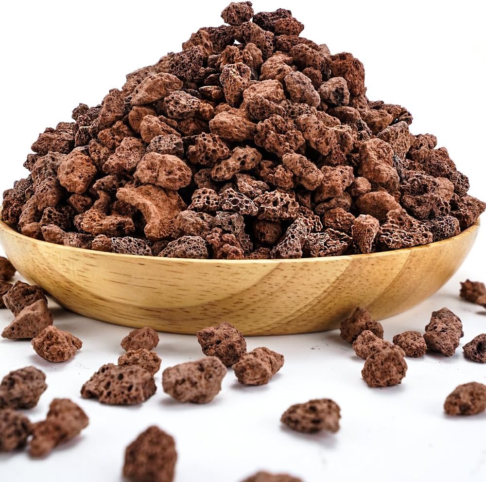 TOYPOPOR 6lb Red Lava Rocks Soil for Plants, Bonsai Cacti Succulents Horticultural Stones, Natural Decorative Volcanic Drainage Gravel for Vase Fillers, Terrarium, Top Dressing, Landscaping, Gardening
