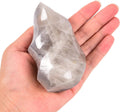 AMOYSTONE Blue Pink Quartz Flame Shaped Stone Towers Large Healing Crystal Quartz Home Decor 0.6-1.0LBS