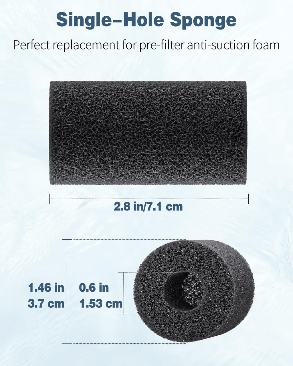 Pawfly 6 Pack Pre-Filter Sponge, 0.6" Aquarium Intake Filter Sponge Foam Cover Rolls for Small Fish Shrimp Fry Fish Tank Covers Accessories