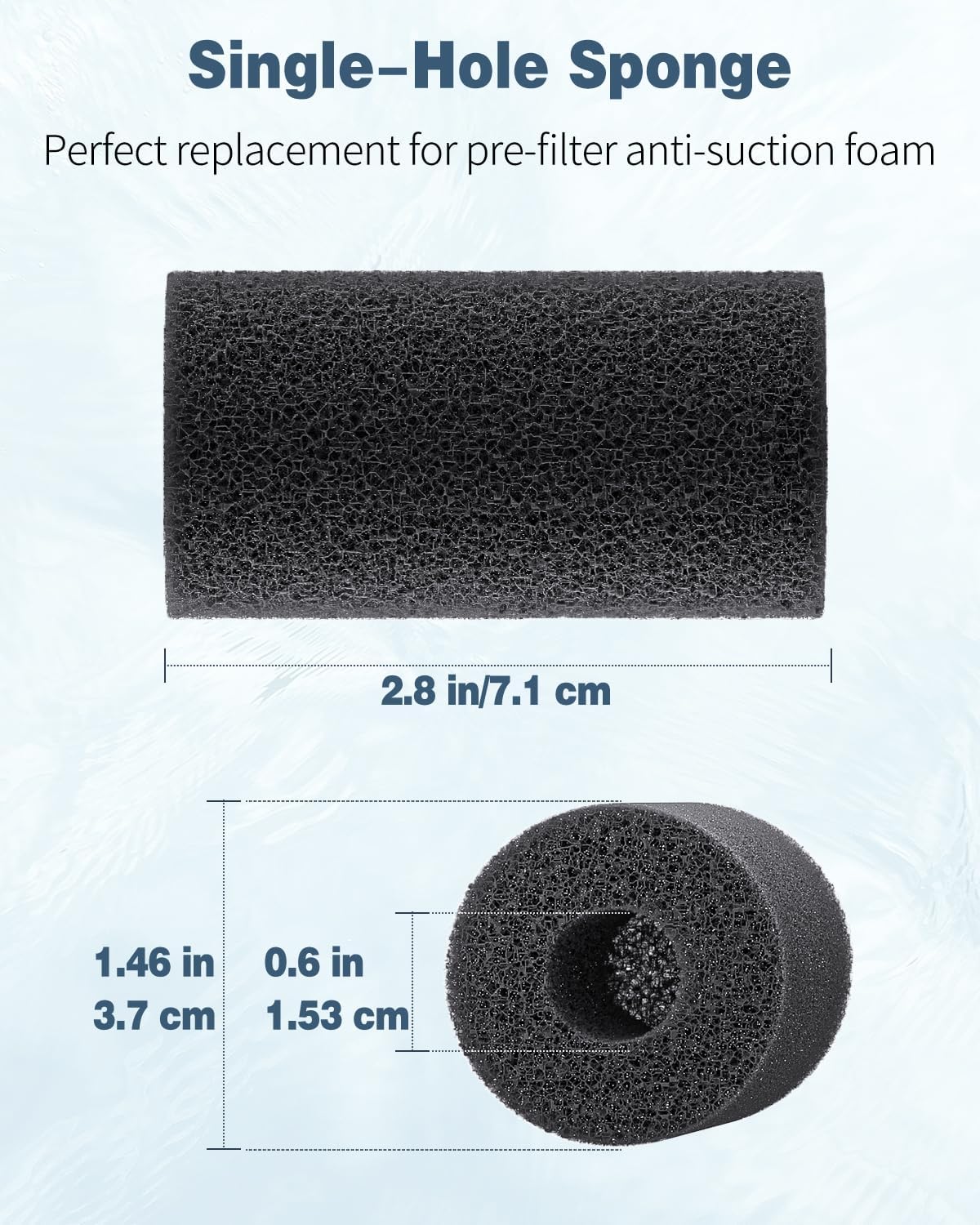 Pawfly 6 Pack Pre-Filter Sponge, 0.6" Aquarium Intake Filter Sponge Foam Cover Rolls for Small Fish Shrimp Fry Fish Tank Covers Accessories