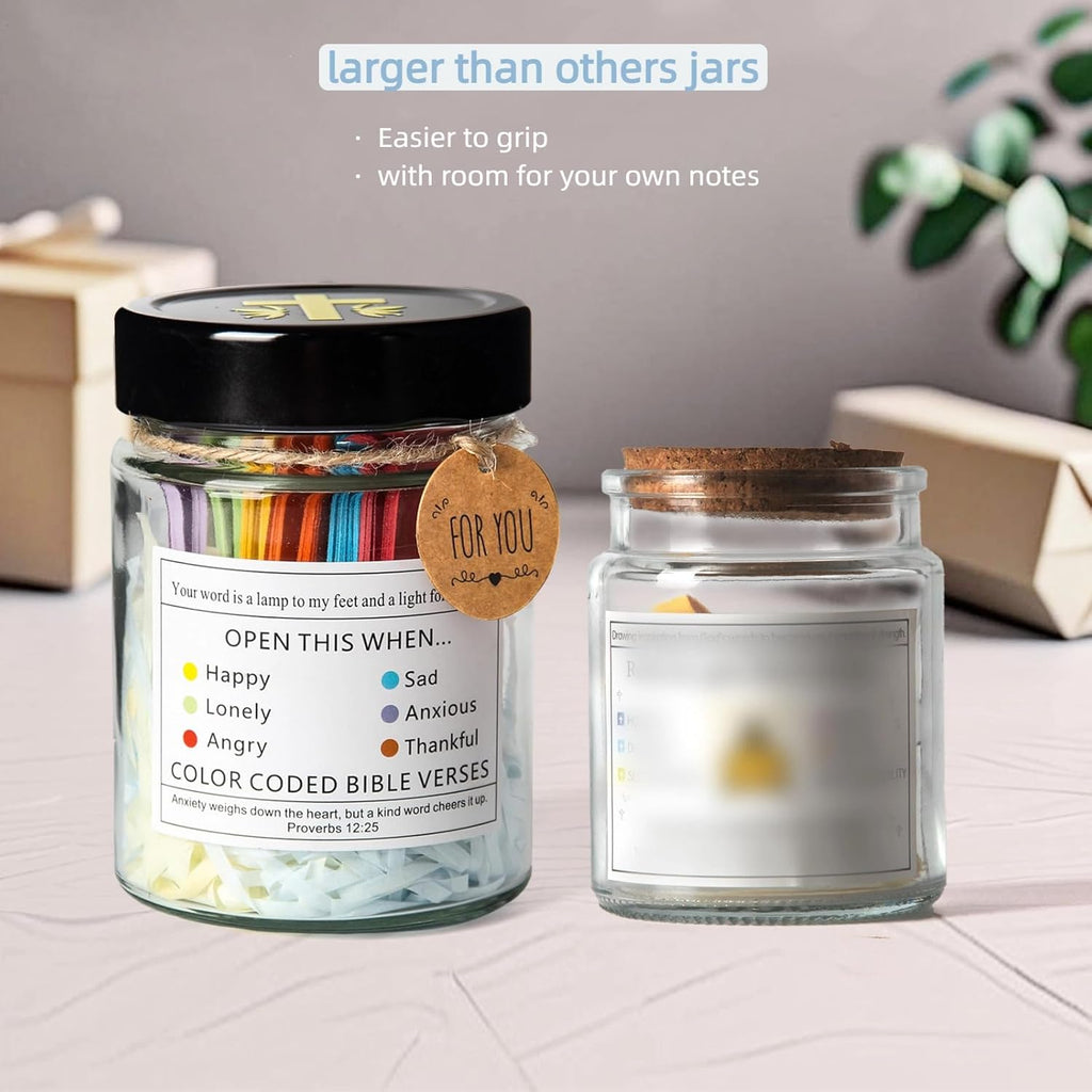 Bible Verse Jar – Christian Gifts for Women and Girls, Christmas Gift for Mom, Baptism Gift for Sister, and a Religious Soul Present for Inspirational, Encouraging, Motivational, Healing, and Faith