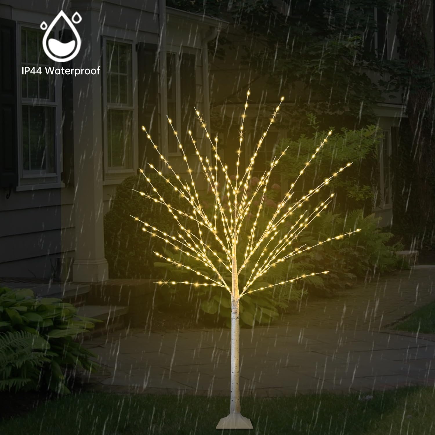Remon 2Pack 4FT Lighted Birch Trees, Birch Tree with 400 LED Lights, 8 Flash Modes and Timer, Dimmable, Light Up Twig Christmas Tree for Indoor Outdoor Home Party Garden Wedding Decorations
