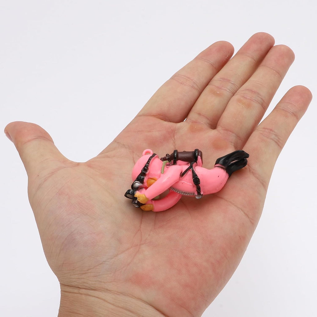 Diver Aquarium Decorations, Floating Diver Fish Tank Decorations, Floating Cartoon Diver Decor, Fun Floating Fish Decoration, PVC Diver Decor, Pink, 1 Set