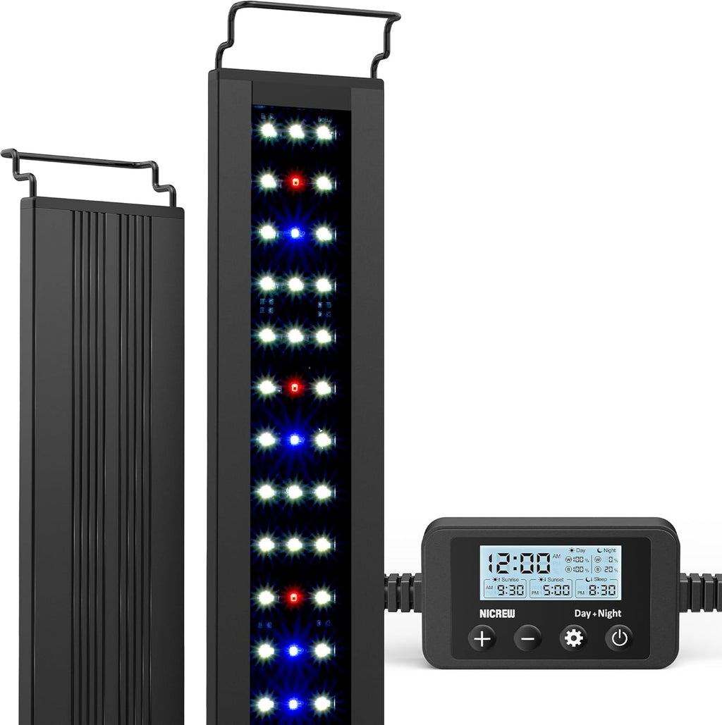 NICREW C10 Plants LED Aquarium Light, 48-60 in, 32 Watts, Full Spectrum Fish Tank Light with Timer, Day and Night Cycle, Brightness Adjustable