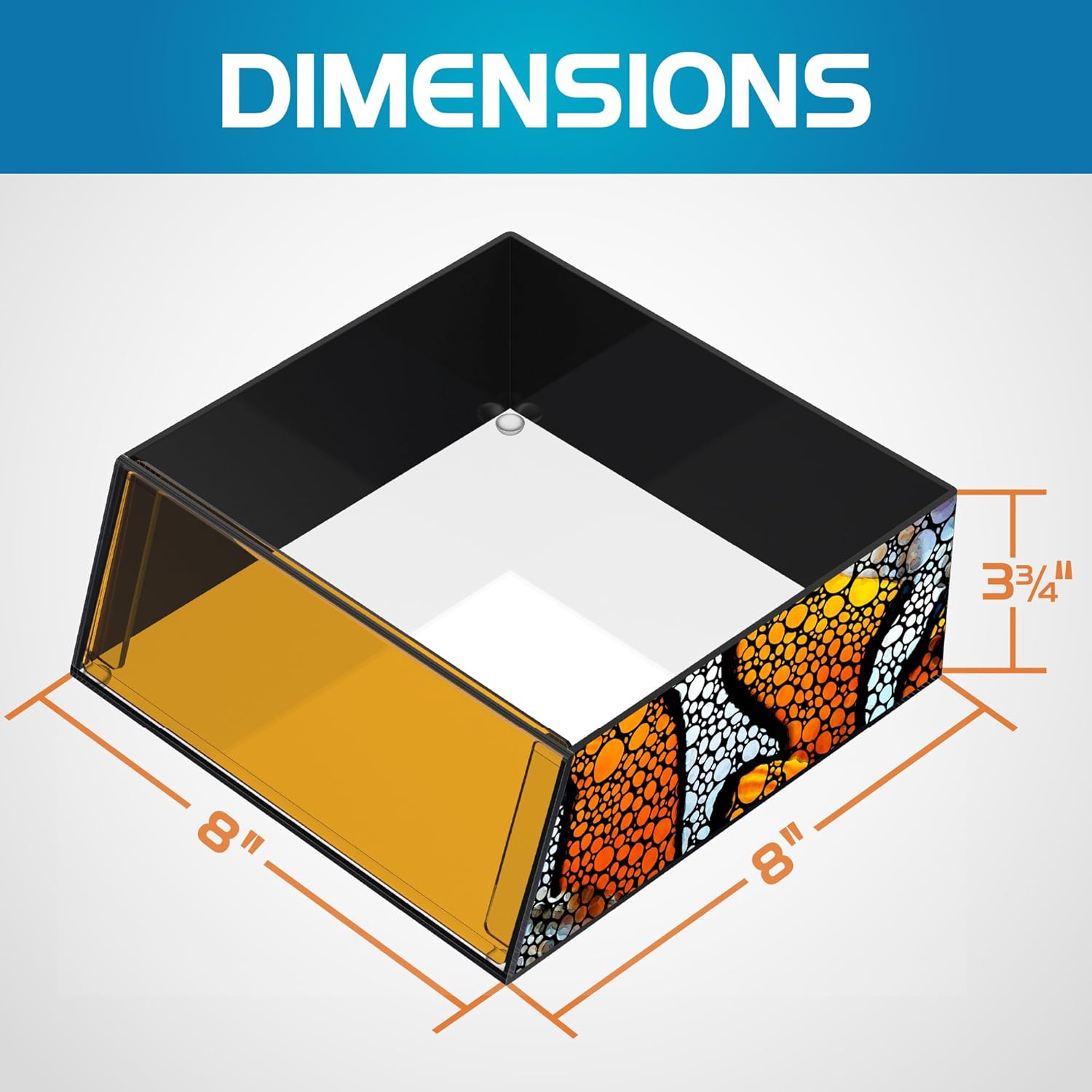 Flipper Ultra Clear Aquarium Top Down Underwater Viewer with Removable Orange Filter for Coral and Fish Observation - Aquarium Filter with Unique Artwork Box - Ideal for Color Coral and Reef Pictures