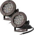 GOODSMANN Pond Lights Low Voltage Outdoor Landscape Spotlight LED Underwater Submersible Lights 2PK 6W 580 lumens 3000K IP68 with 14.8FT Cable and Connector Aluminum Housing Bronze Finish