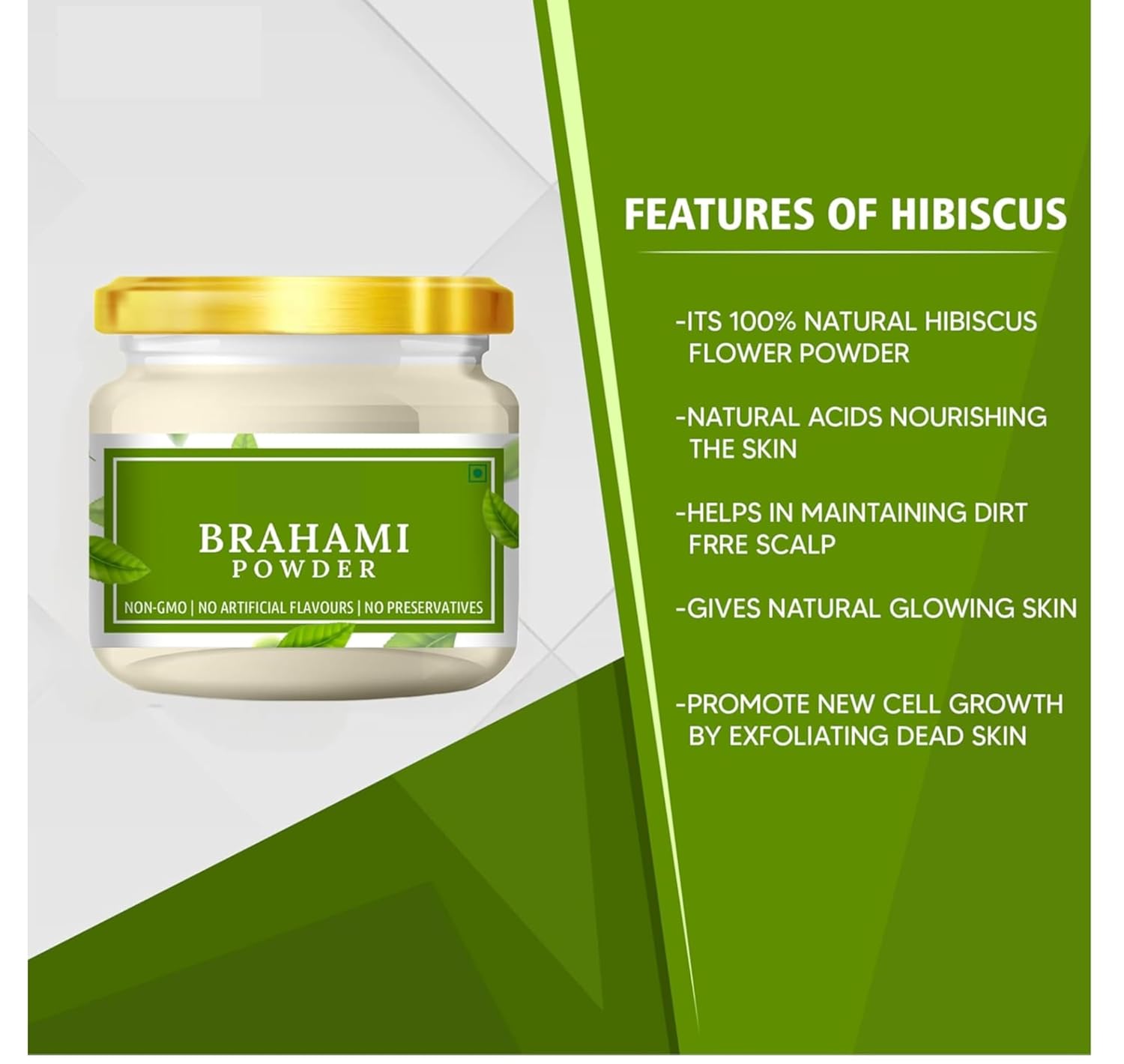100% Organic Brahmi Leaves Powder - 3.52Ounce | 100Gram - Organic Bacopa Monnieri - for Hair Growth & Skin Care