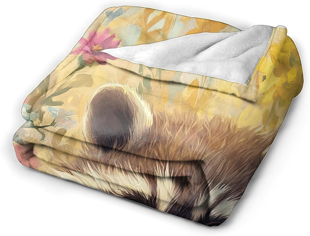 Raccoon Throw Blanket Raccoon Stuff Gifts for Kids Girls Boys Adults Women Man Soft Cozy Warm Plush Fluffy Fuzzy Fleece Blanket Decor 40''X50''