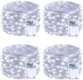 4 Pack 60 LED Christmas Fairy Lights Battery Operated with Timer, 20FT Waterproof Twinkle Lights Indoor Outdoor, String Lights for Bedroom, Wedding, DIY, Centerpiece, Christmas Decorations(Cool White)