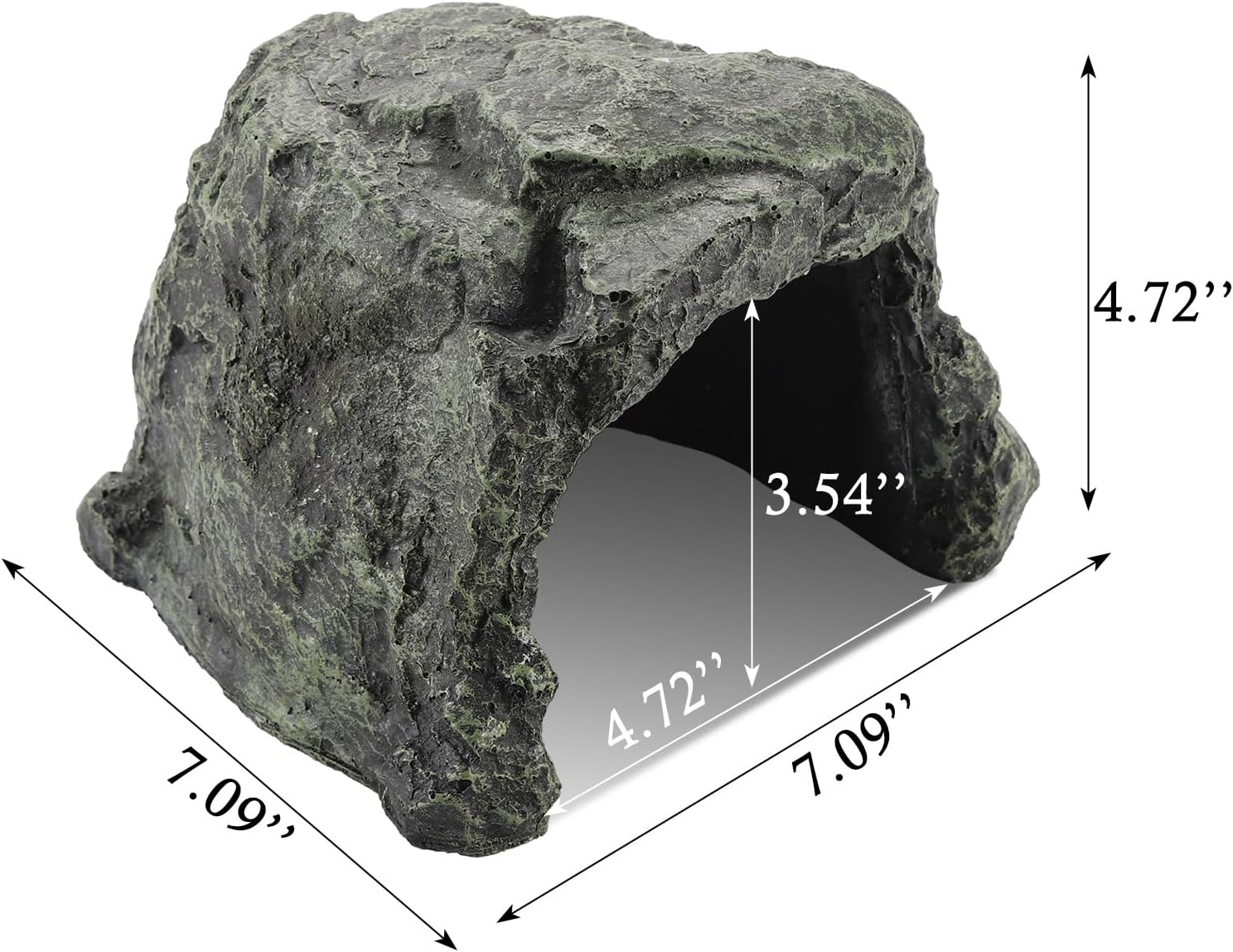 IBWell 7.1 Inch Reptile Hides Resin Tortoise Hideout for Hiding and Basking Aquarium Rock Caves for Snake Bearded Dragon Fish Lizard