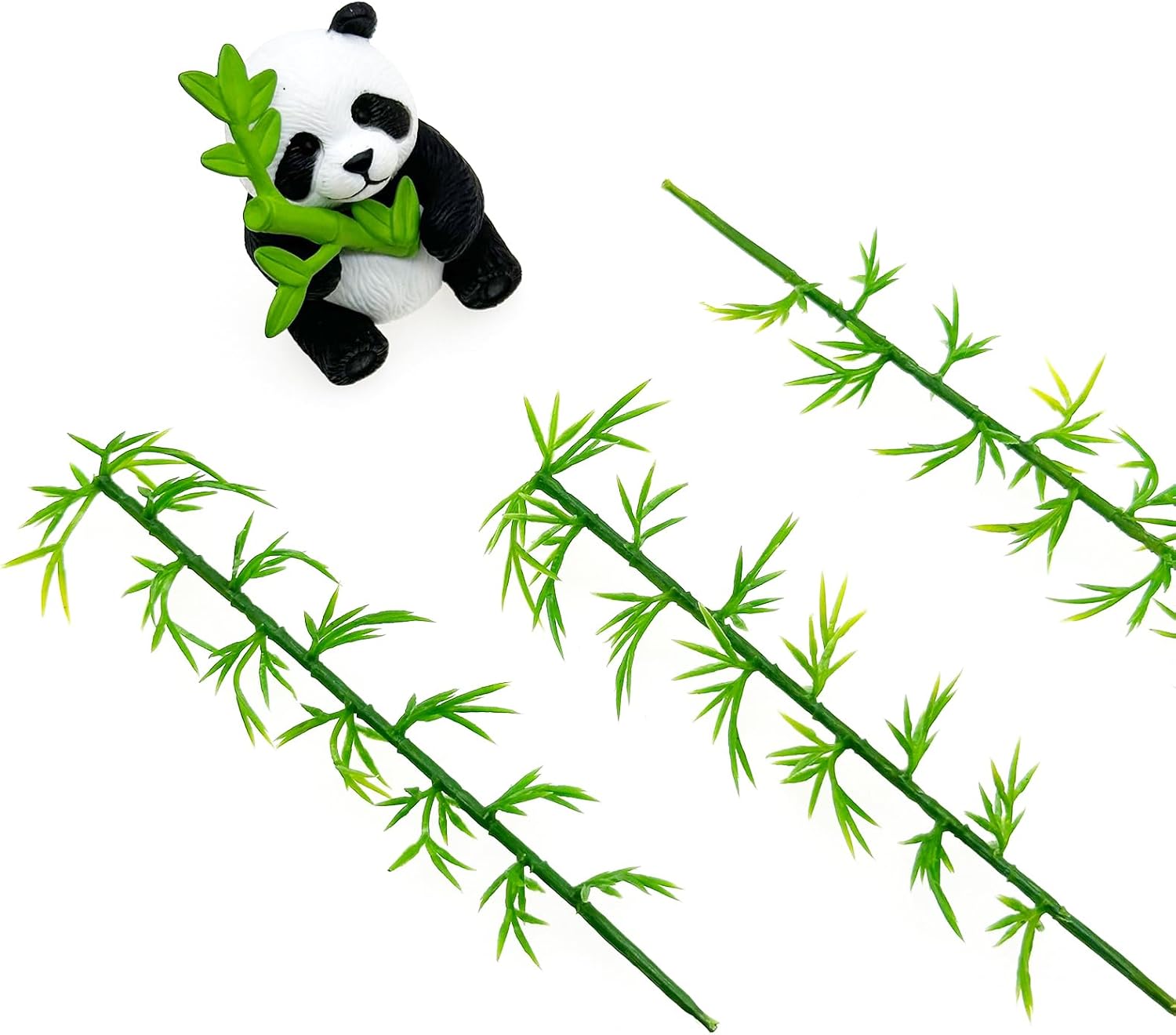 Woohome Model Miniature Bamboo Trees, Green Plastic Bamboo Trees for Building Model, Home Miniature Landscape Landform Diorama Project, 50 PCS, 3.94’’