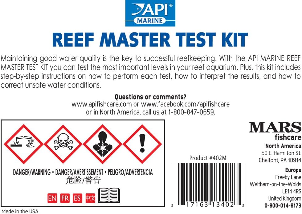 API REEF MASTER TEST KIT Reef Aquarium Water Test Kit 1-Count