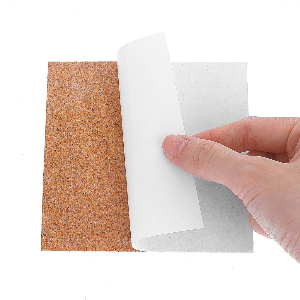 Xindojuz 16 PCS Cork Backing for Coasters, Self-Adhesive Cork Sheet Bulk, Mini Wall Board Corks on Tiles Bottom for Thin Drink Coasters Cup Mats DIY Crafts Making Decorations (4x4 Inches)