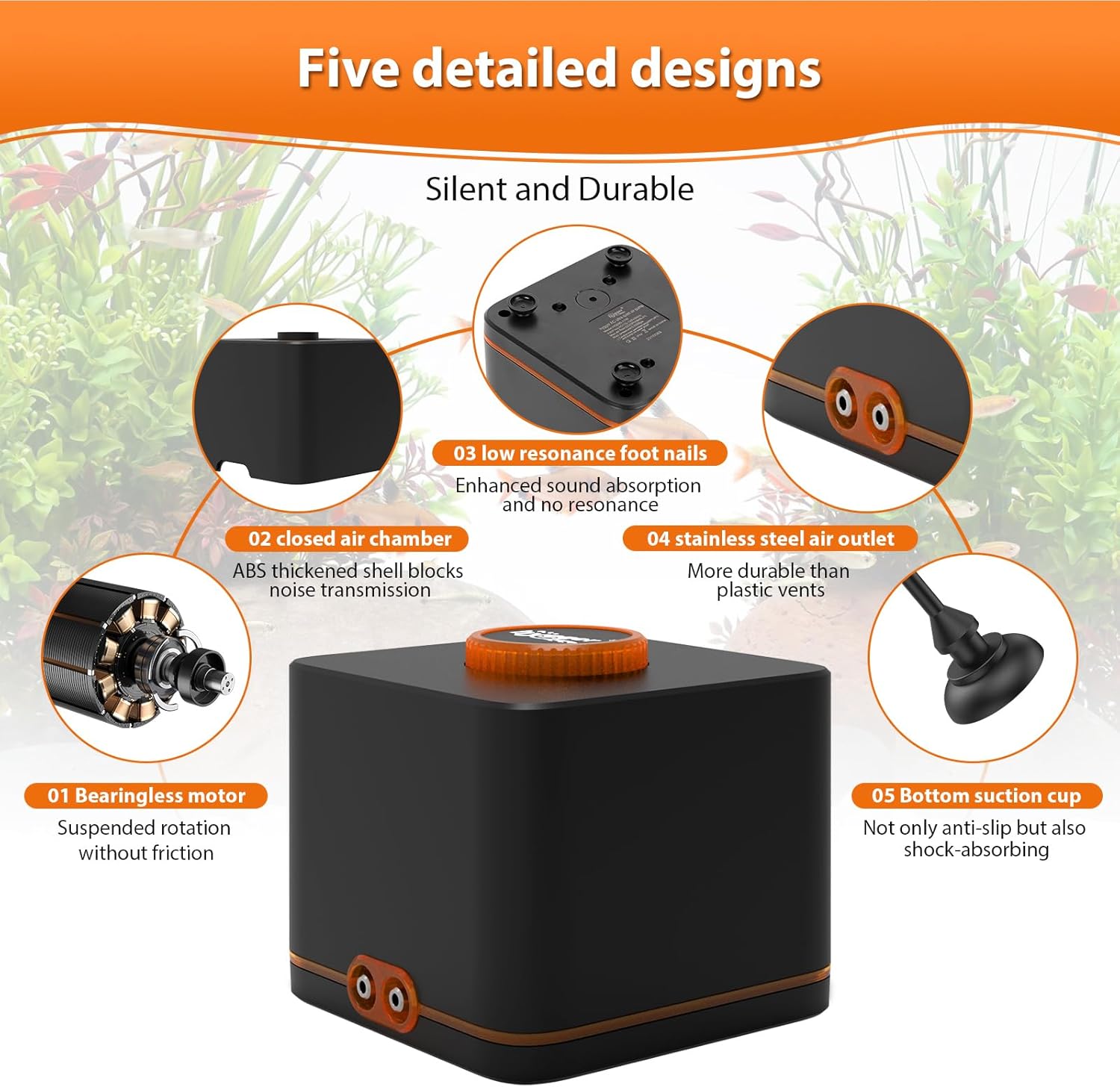 hygger Strong Aquarium Air Pump for Medium Large Fish Tank, Hydroponic Systerm, Household Commercial Use