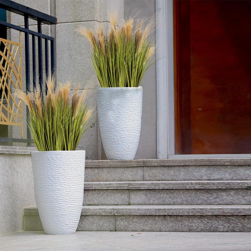 Melorca&Guilla Artificial Plants 6PCS 31.5“ Fake Tall Grass,Faux Plant,Tall Onion Faux Grass Plants,Artificial Greenery Shrubs Bushes for Garden Porch Window Box Shop Office Home Décor
