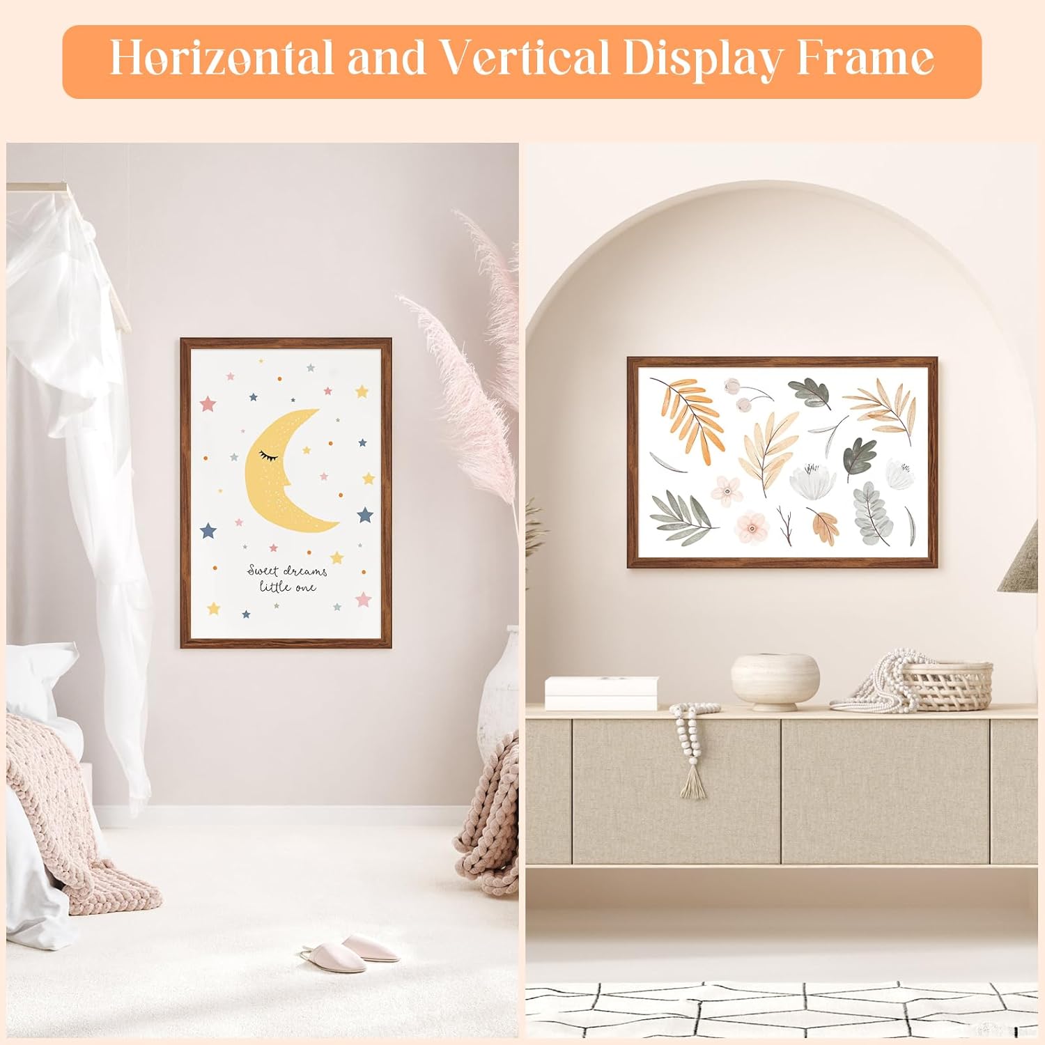 20x28 Wood Frame Brown, Rustic Natural Wooden 28x20in Poster Picture Frame, Distressed 20 x 28inch Woodgrain Gallery Photo Frame with HD Plexiglass, Horizontal Vertical Wall Mounting Display 1pcs