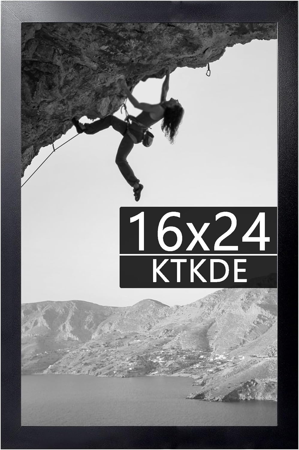 KTKDE 16x24 Picture Frame Wooden Black,Poster Frames with Polished Plexiglass, Wall Hanging Large Studio Gallery Photo Frames Decorating for Minimalist Style Suitable,Any style Best gift