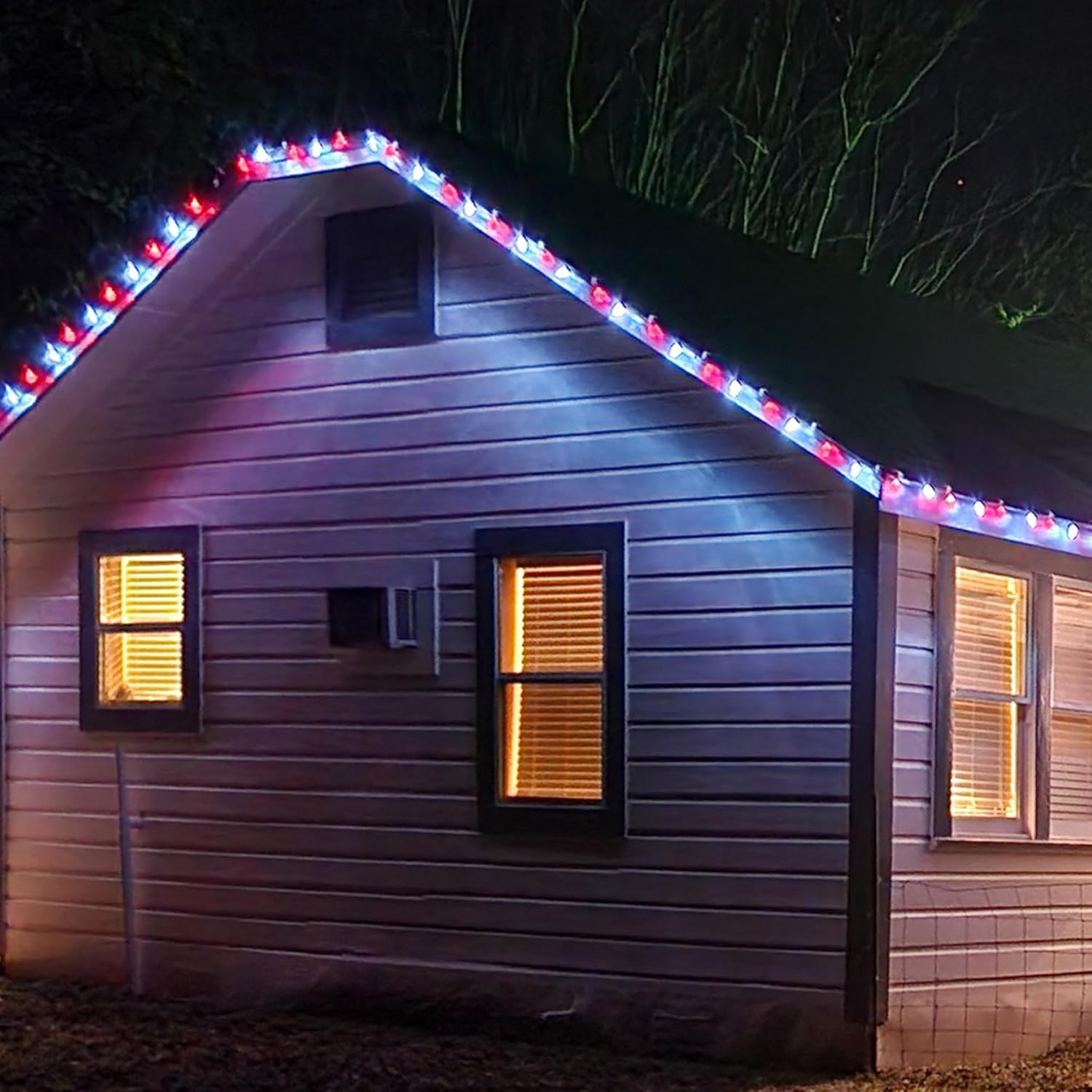 Dazzle Bright C9 Christmas String Lights, 100 LED 66 FT Waterproof Connectable Green Wire Fairy Lights, Christmas Lights for Indoor Outdoor Home Garden Yard Xmas Tree House Decorations (Red and White)