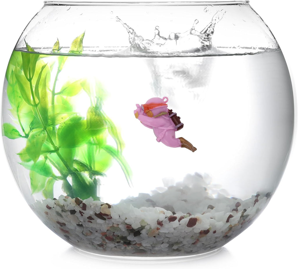 Diver Aquarium Decorations, Floating Diver Fish Tank Decorations, Floating Cartoon Diver Decor, Fun Floating Fish Decoration, PVC Diver Decor, Purple, 1 Set